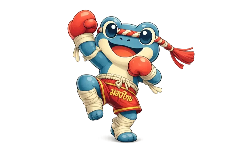 Frog throwing a Muay Thai strike